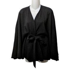 FRAAS 100% Wool Belted Swing Cardigan Cape OS